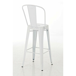 Klassisk hållbar barstol med högt ryggstöd i metall