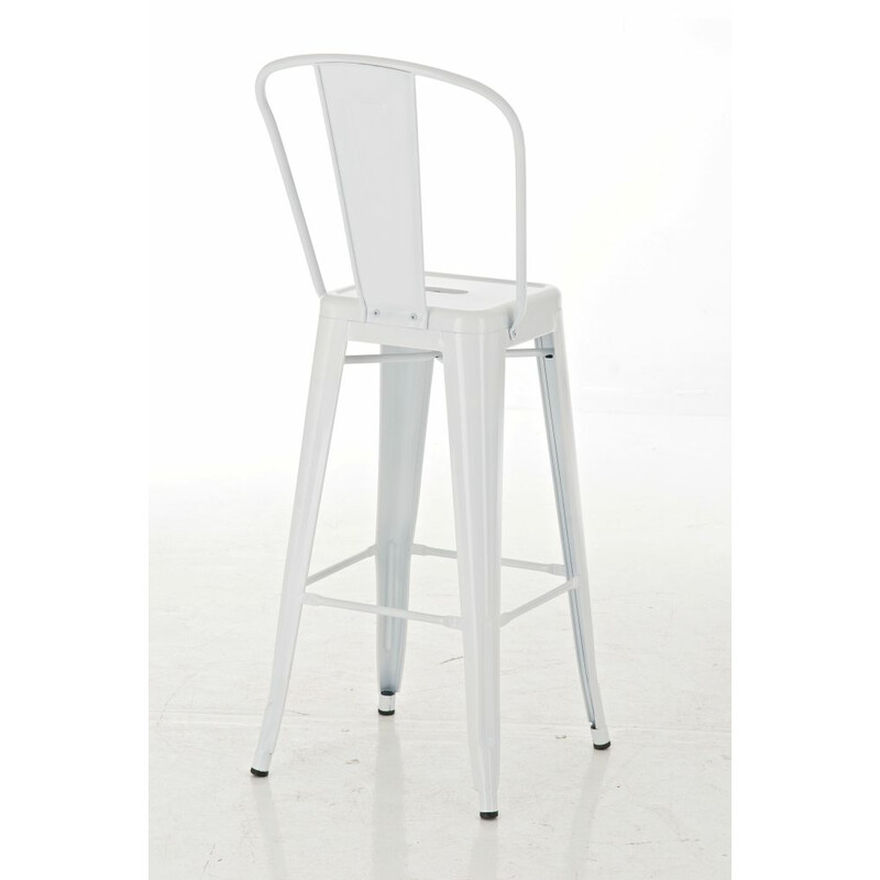 Klassisk hållbar barstol med högt ryggstöd i metall