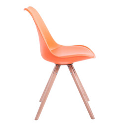 Eleganta och bekväma stolar i plast, konstläder och trä