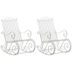 Antikstil gungstolar i järn för inomhus och utomhus