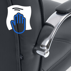 Elegant gungstolsduo i metall med quiltat konstläder