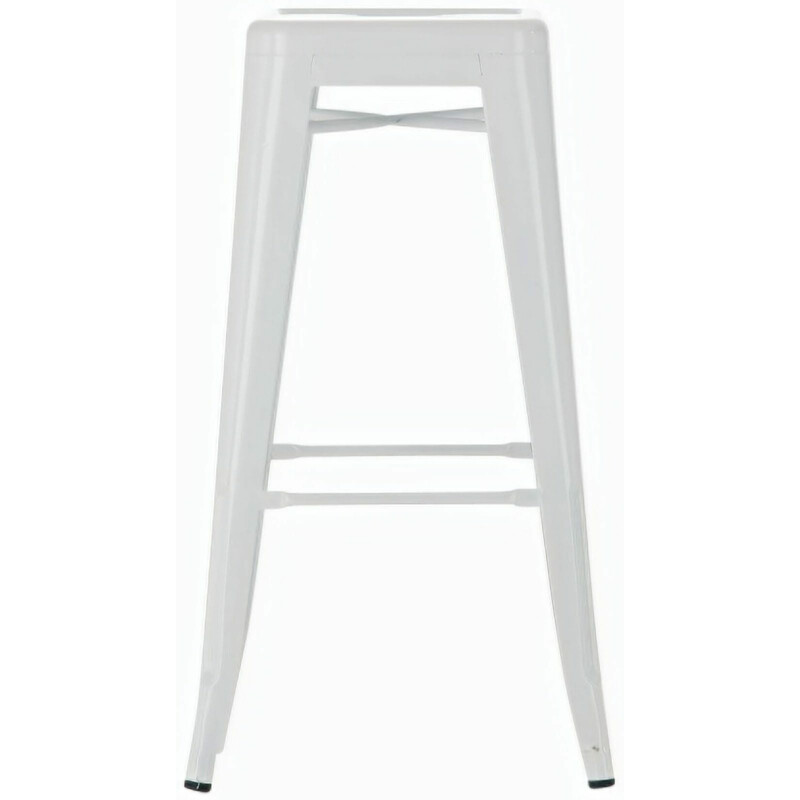 Industriell metallpall med fotstöd och stapelbar design