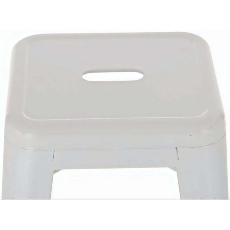 Industriell metallpall med fotstöd och stapelbar design