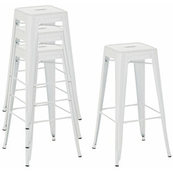 Industriell metallpall med fotstöd och stapelbar design