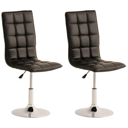 Eleganta höjdjusterbara matstolar i konstläder med kromad ram