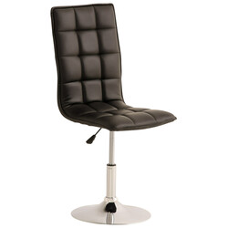 Eleganta höjdjusterbara matstolar i konstläder med kromad ram