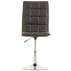 Eleganta höjdjusterbara matstolar i konstläder med kromad ram