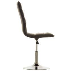 Eleganta höjdjusterbara matstolar i konstläder med kromad ram