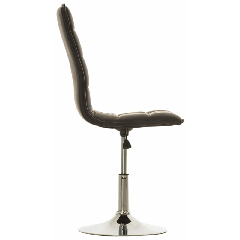 Eleganta höjdjusterbara matstolar i konstläder med kromad ram