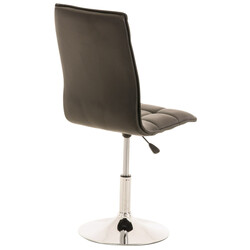 Eleganta höjdjusterbara matstolar i konstläder med kromad ram