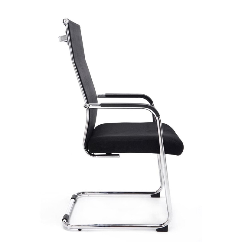 Eleganta ergonomiska besöksstolar med nätklädsel och krombas