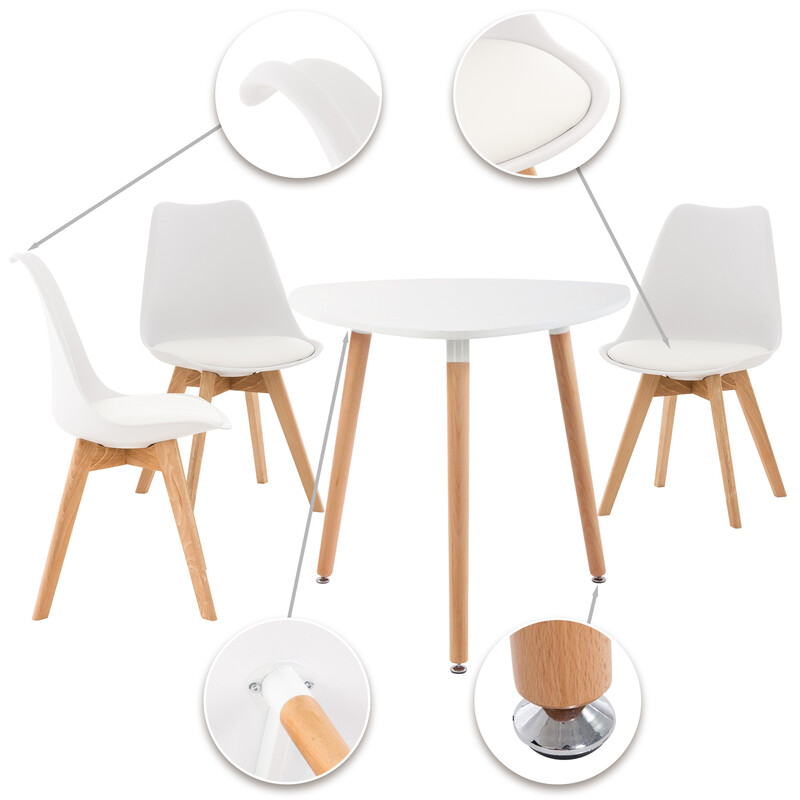 Stilren matgrupp med abenra bord och linares stolar