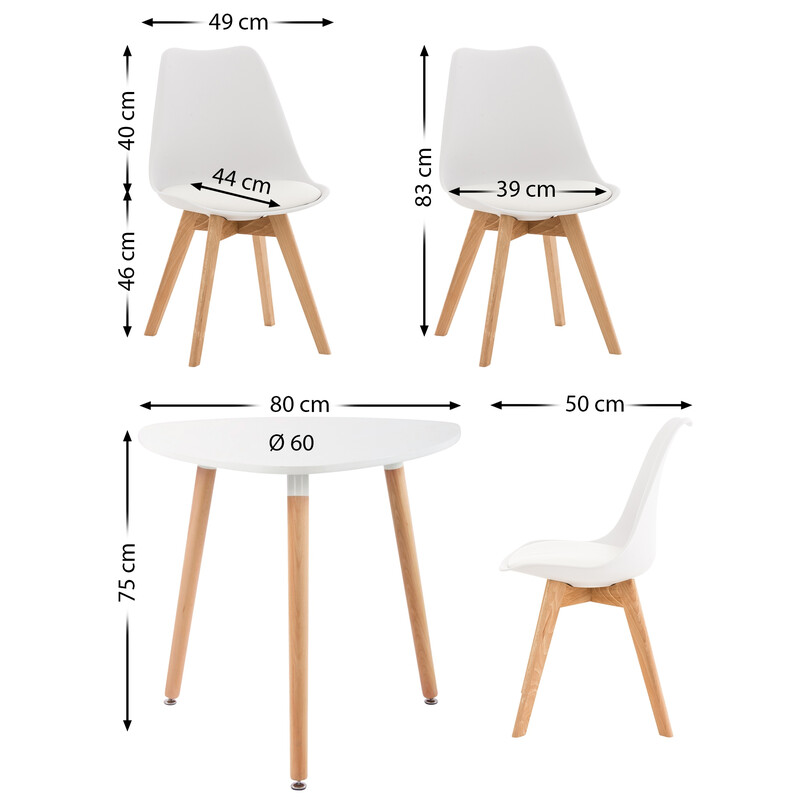 Stilren matgrupp med abenra bord och linares stolar