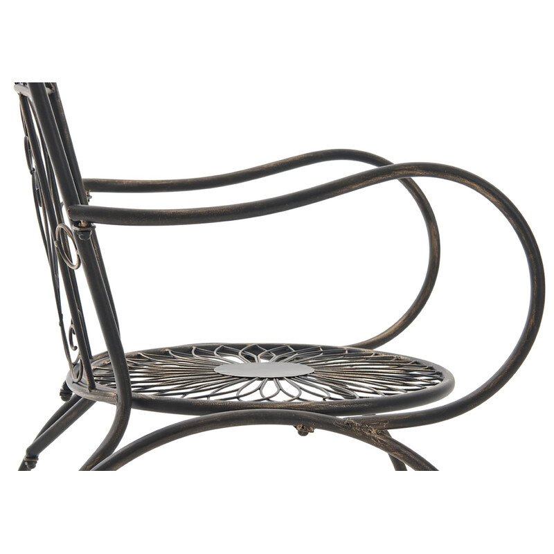 Elegant trädgårdsstol i antik stil med järnram