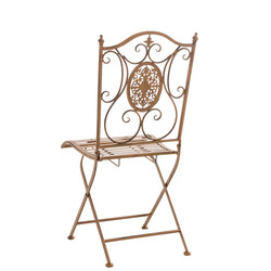 Eleganta fällbara trädgårdsstolar i järn med antik patina