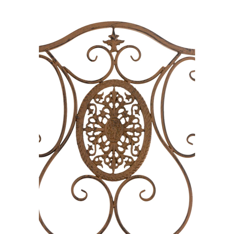 Eleganta fällbara trädgårdsstolar i järn med antik patina