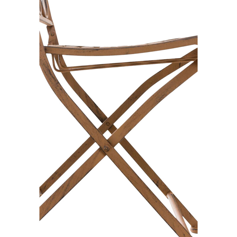 Eleganta fällbara trädgårdsstolar i järn med antik patina