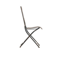 Nostalgiska hopfällbara trädgårdsstolar i järn med antikpatina