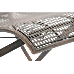 Nostalgiska hopfällbara trädgårdsstolar i järn med antikpatina