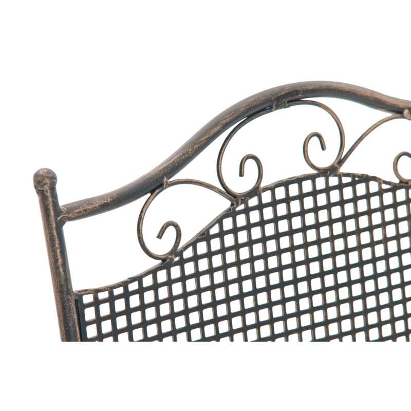 Nostalgiska hopfällbara trädgårdsstolar i järn med antikpatina