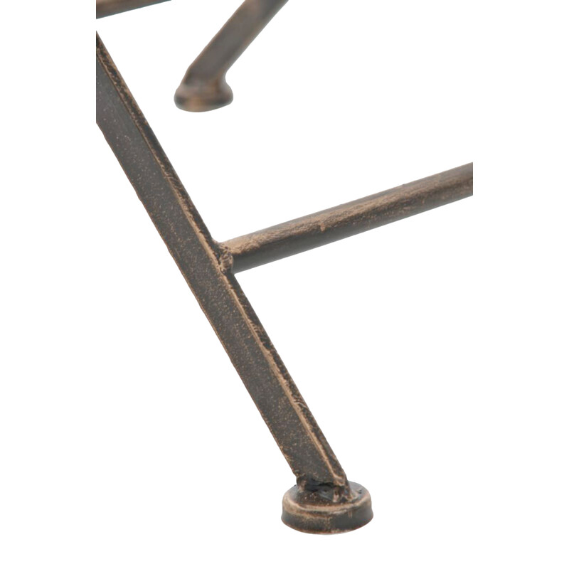 Nostalgiska hopfällbara trädgårdsstolar i järn med antikpatina