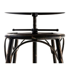 Industriell höjdjusterbar barstol i trä och metall