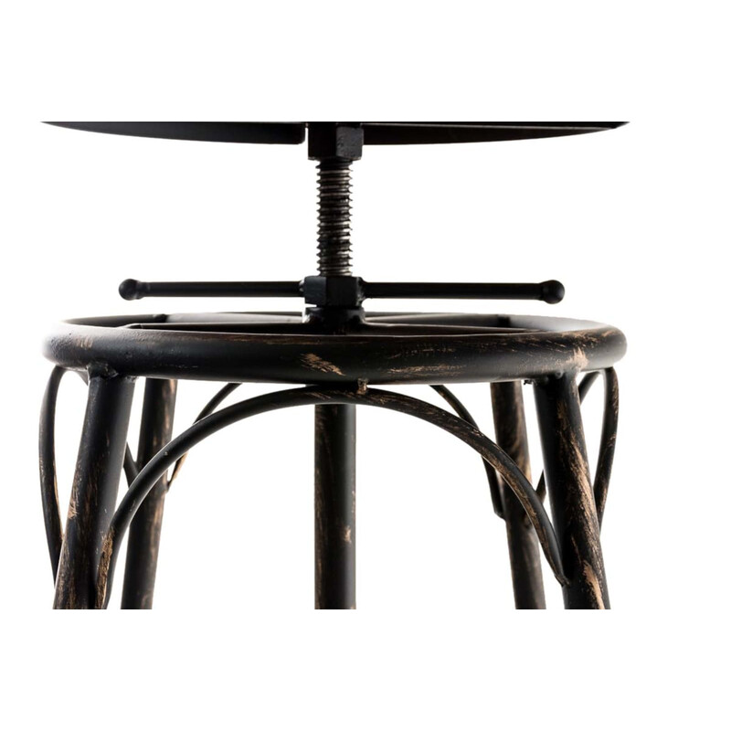 Industriell höjdjusterbar barstol i trä och metall