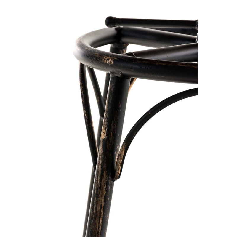 Industriell höjdjusterbar barstol i trä och metall