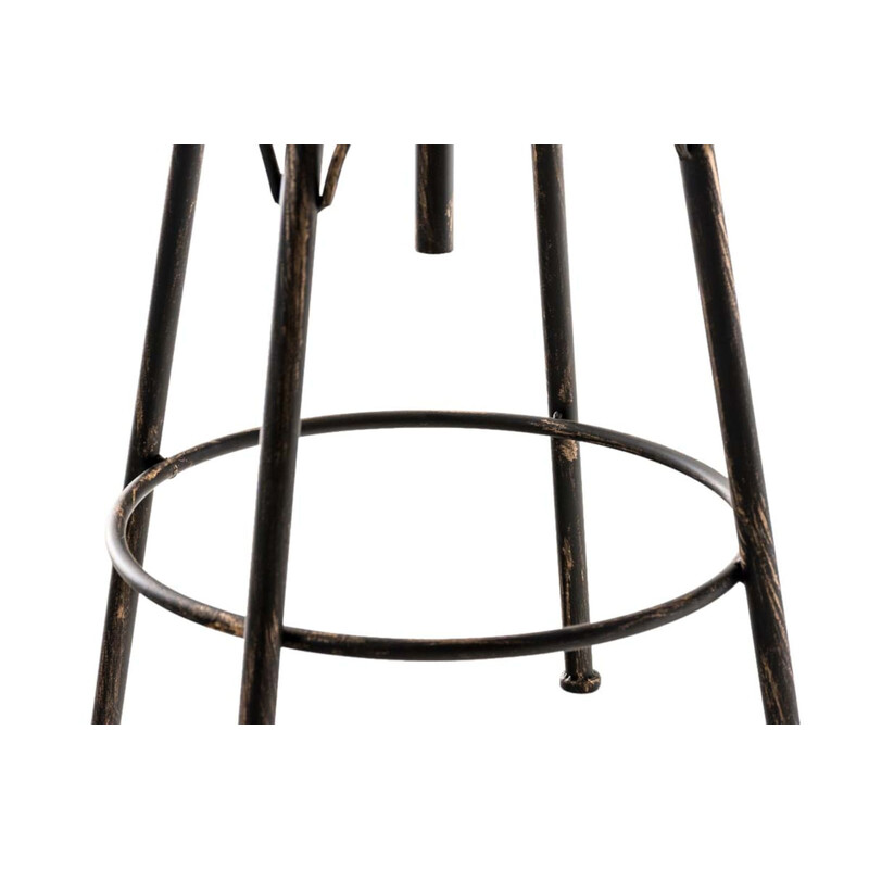 Industriell höjdjusterbar barstol i trä och metall