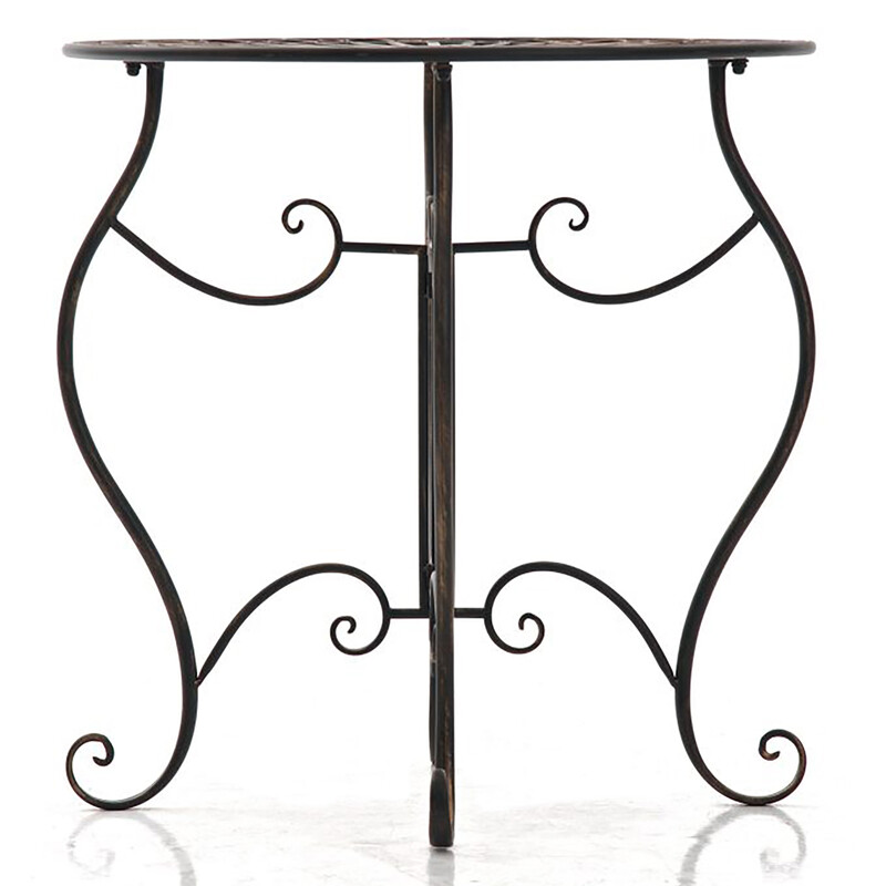 Nostalgiskt handgjort järnbord med antikpatina för trädgård