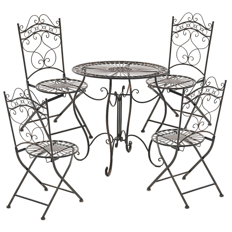 Nostalgiskt handgjort järnbord med antikpatina för trädgård