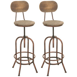 Elegant justerbar barstol i trä och metall för hem och bar