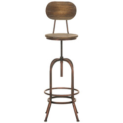 Elegant justerbar barstol i trä och metall för hem och bar