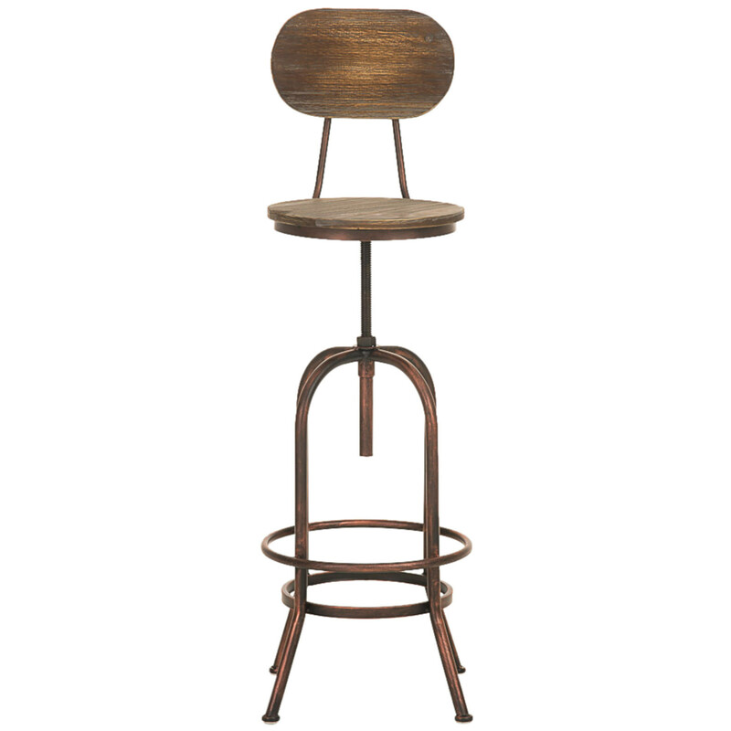 Elegant justerbar barstol i trä och metall för hem och bar