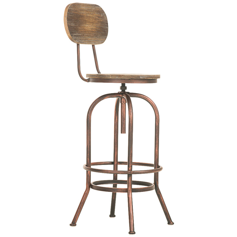 Elegant justerbar barstol i trä och metall för hem och bar