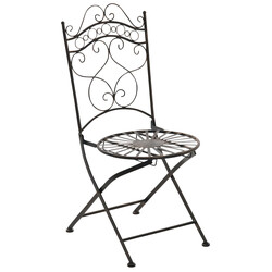 Nostalgiska handgjorda järnstolar med antikpatina för trädgård