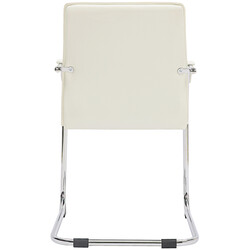 Bekväm besöksstol i konstläder med metallram