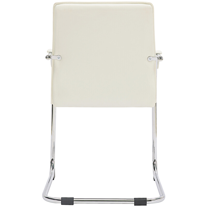 Bekväm besöksstol i konstläder med metallram