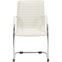 Bekväm besöksstol i konstläder med metallram