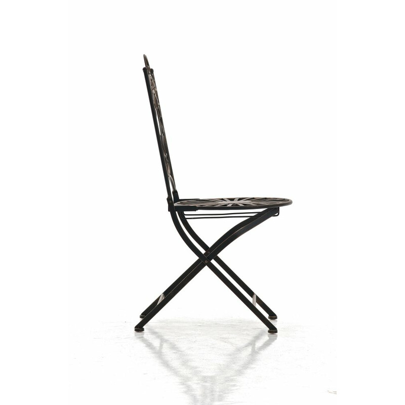 Nostalgisk handgjord trädgårdsstol i järn med antik patina