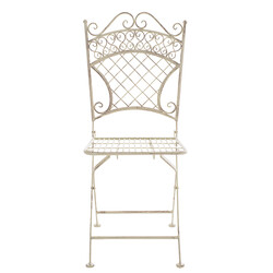 Eleganta hopfällbara trädgårdsstolar i järn med antikpatina