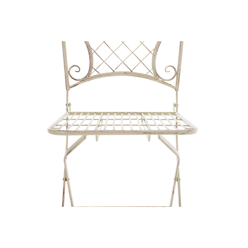 Eleganta hopfällbara trädgårdsstolar i järn med antikpatina