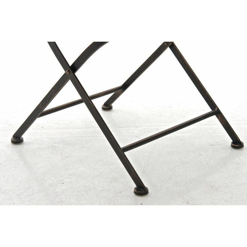 Nostalgisk handgjord trädgårdsstol i järn med antik patina