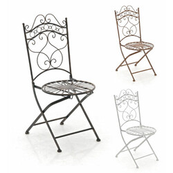 Nostalgisk handgjord trädgårdsstol i järn med antik patina