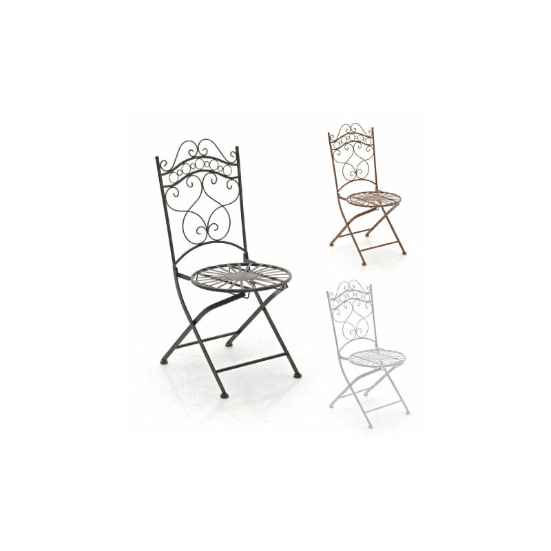 Nostalgisk handgjord trädgårdsstol i järn med antik patina