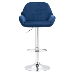 Modern justerbar barstol i sammet med metallram