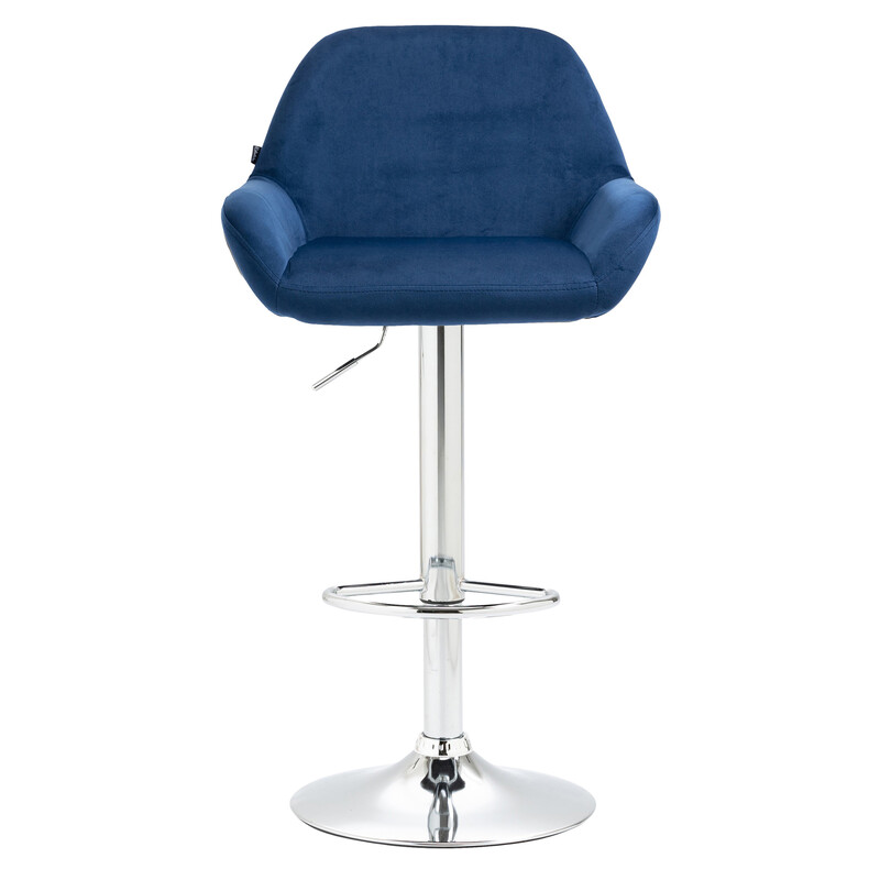 Modern justerbar barstol i sammet med metallram