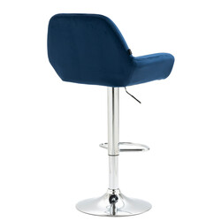 Modern justerbar barstol i sammet med metallram