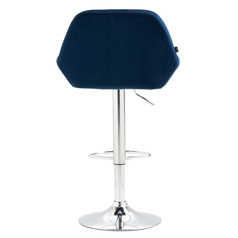 Modern justerbar barstol i sammet med metallram