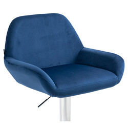 Modern justerbar barstol i sammet med metallram